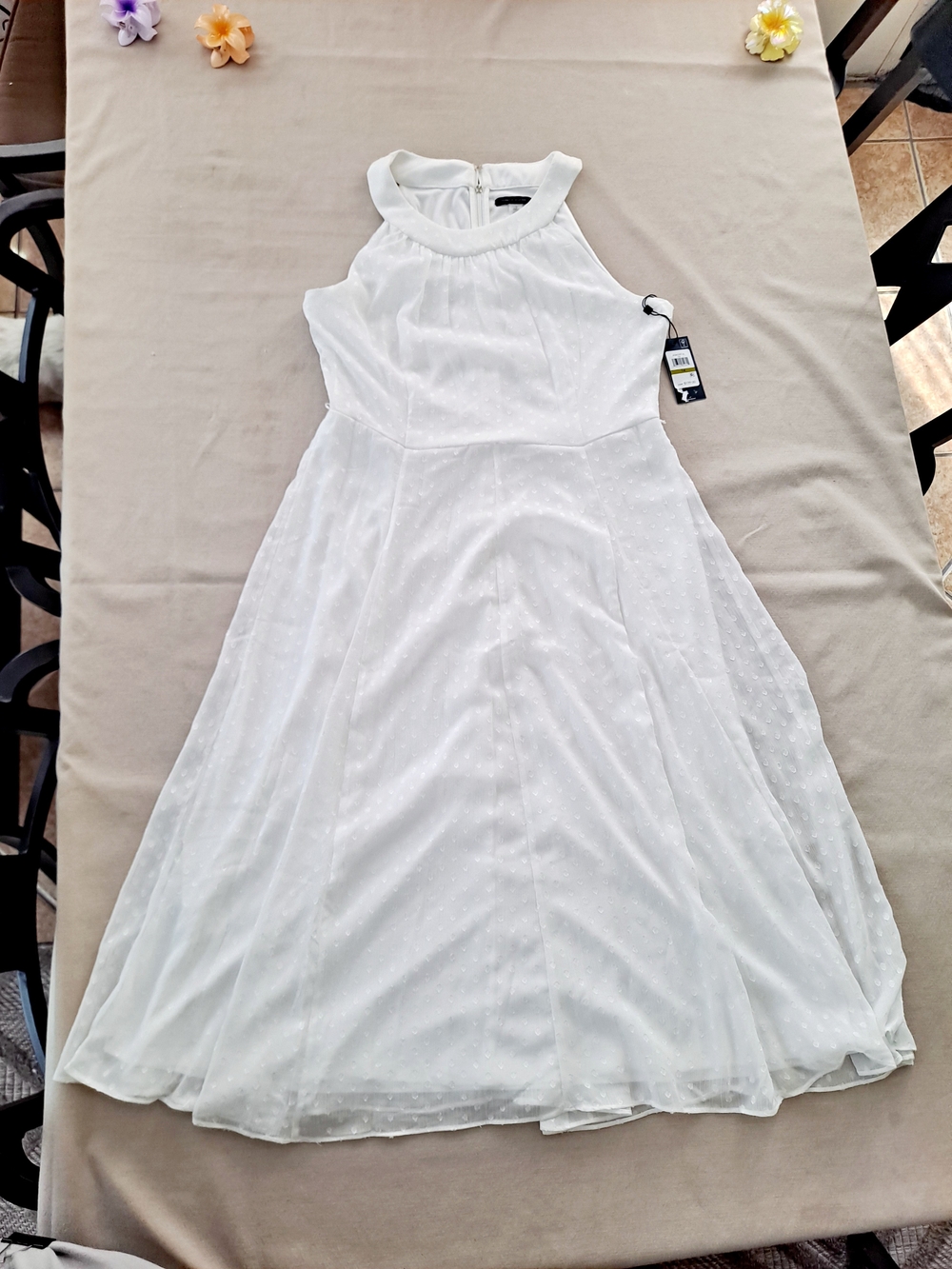 Women's Tommy Hilfiger White Sleeveless Chiffon Dress NWT